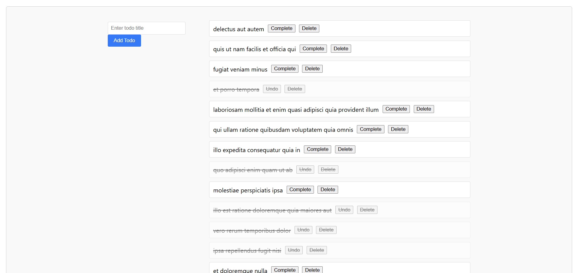 React Todo App Screenshot
